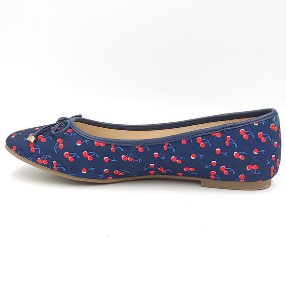 Charter Club Women Ballet Flats Kaii Size US 8.5M Navy Blue Cherry Print - Picture 3 of 6